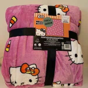 Hello Kitty Pink Candy Corn Halloween Blanket Full Queen